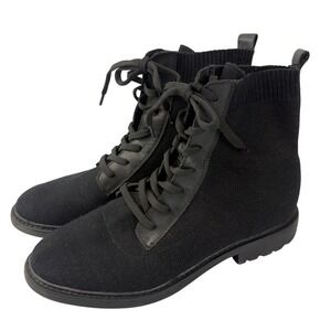 Sofft‎ Landee Combat Boots 11M Black Sweater Knit Lace-Up Ankle Boots